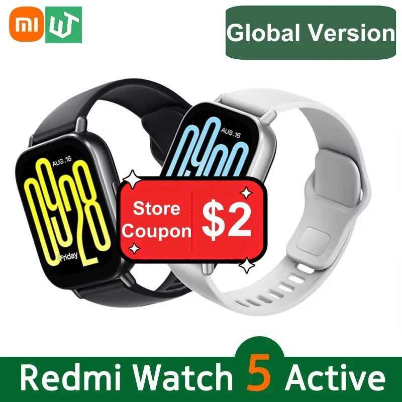 Versión global Xiaomi Redmi Watch 5 Pantalla activa de 2 pulgadas Hasta 18 días de duración de la batería Más de 140 modos de entrenamiento Llamadas Bluetooth 5ATM