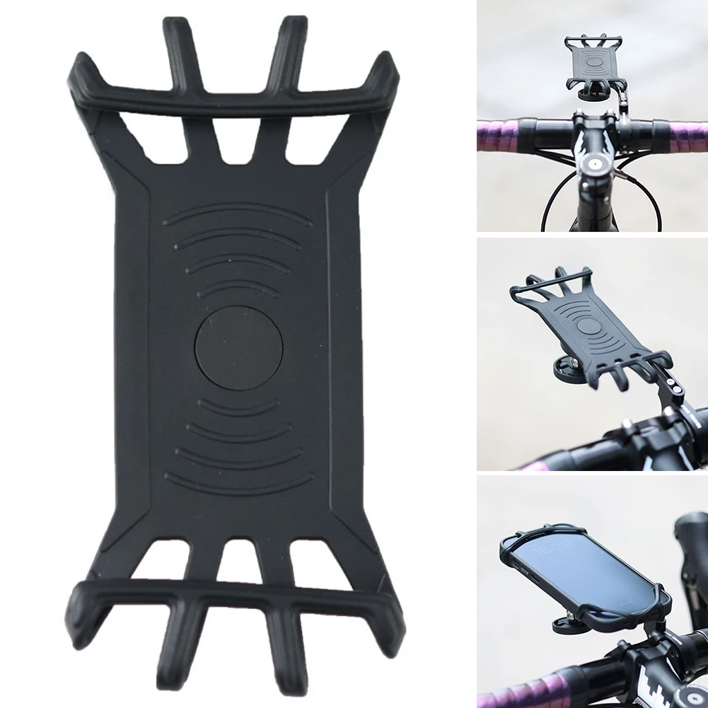 MTB Bike Mobile Phone Holder with Silicone Strap High Elasticity Bike Stopwatch Holder Tear-Resistant for Garmin Stopwatch Inter