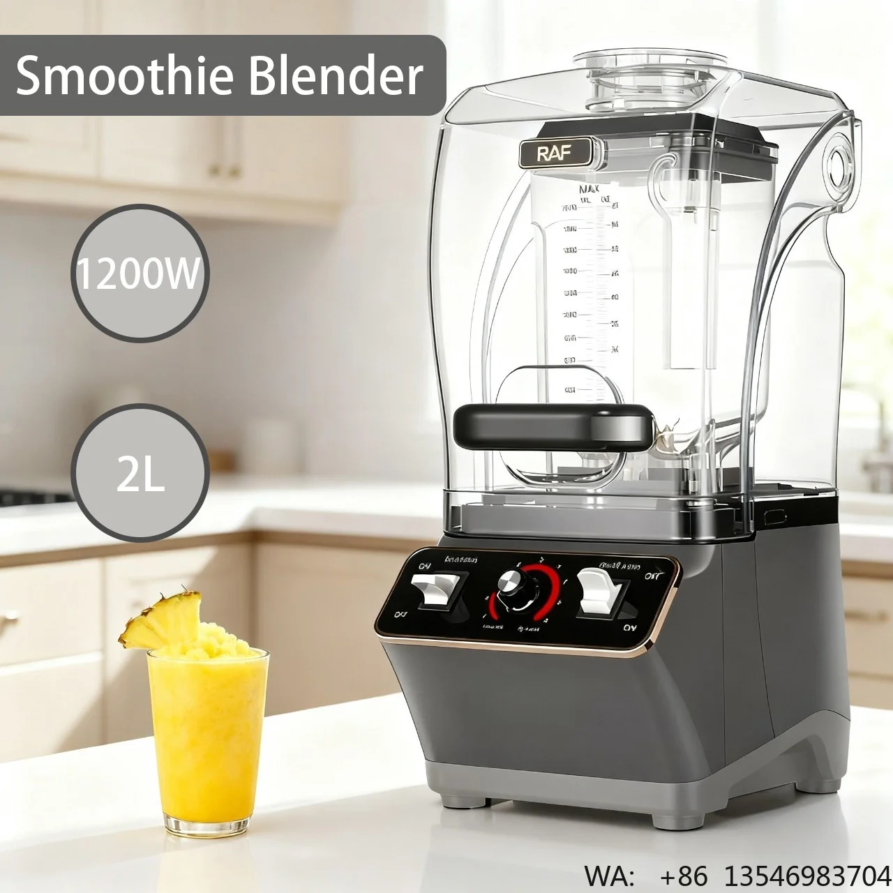Household High-Power Low-Noise Wall-Breaking Ice Crusher Food Processor & Push-Button Blender
