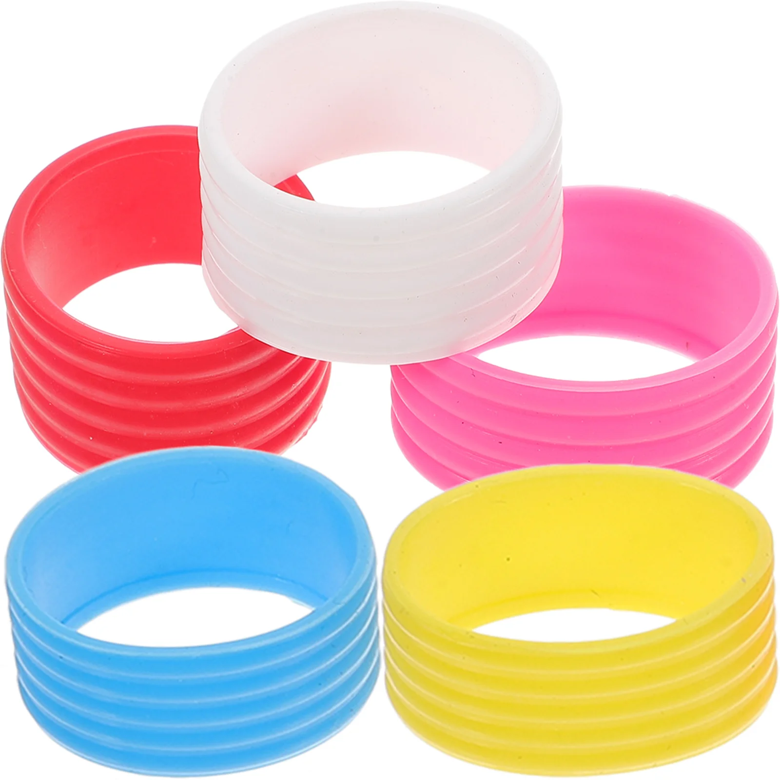 5Pcs Silicone Racket Grip Bands Absorbent Sweat Durable Overgrip Tape for Tennis Squash Badminton Pickleball Racket Use