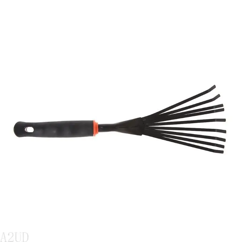 A2UD 1Pc Portable Mini 9 teeth Steel Rake For Home Garden Transplanting Tool