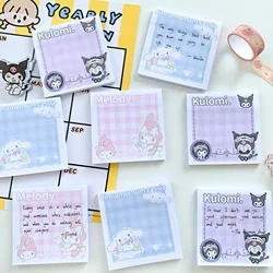 50pcs Cartoon Anime Sanrio Cute Cinnamoroll My Melody Kuromi Sticky Note Message Sticker