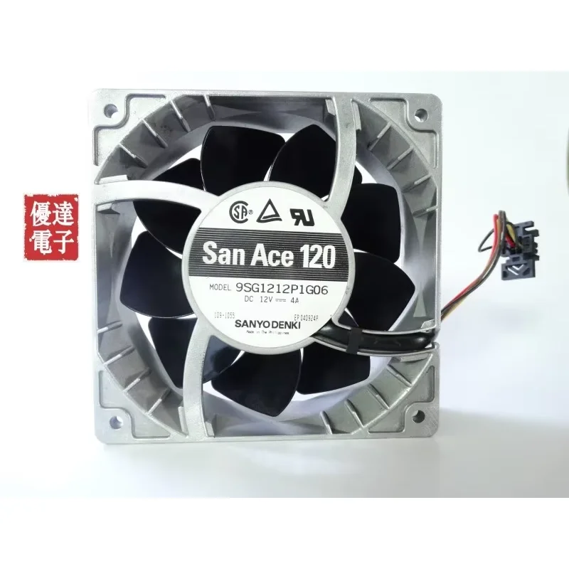 SANYO DENKI 9SG1212P1G03 DC 12V 4A 120x120x38mm Server Cooling Fan