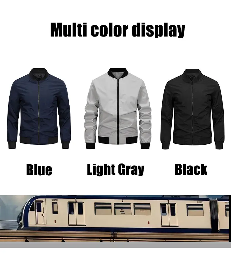 Spring Autumn Men's Casual Jackets Fashion Baseball Coat Light Soft Flying Jackets Men Business Men's Standing Collar Jacket 9 Sdec2ff1aa1e742dda8d44125c533158dW