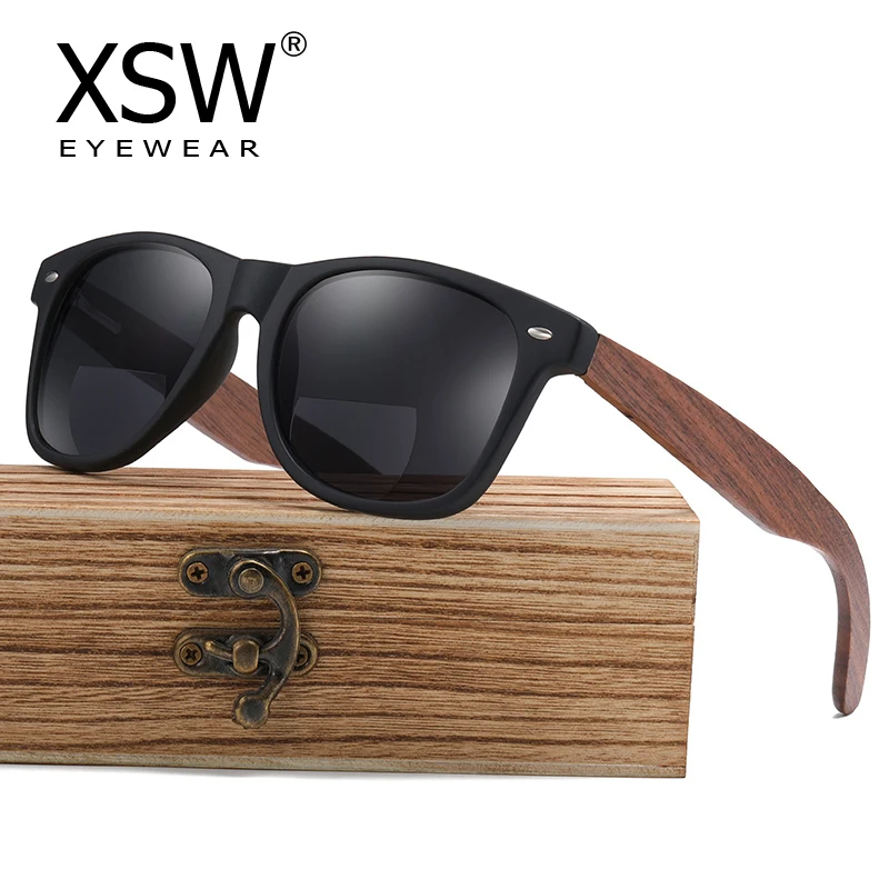 XSW Transition Photochromic Sun Reading SunGlasses  Women Wooden Frame Bifocal Progressive Presbyopia Glasses Diopters 1.0-4.0