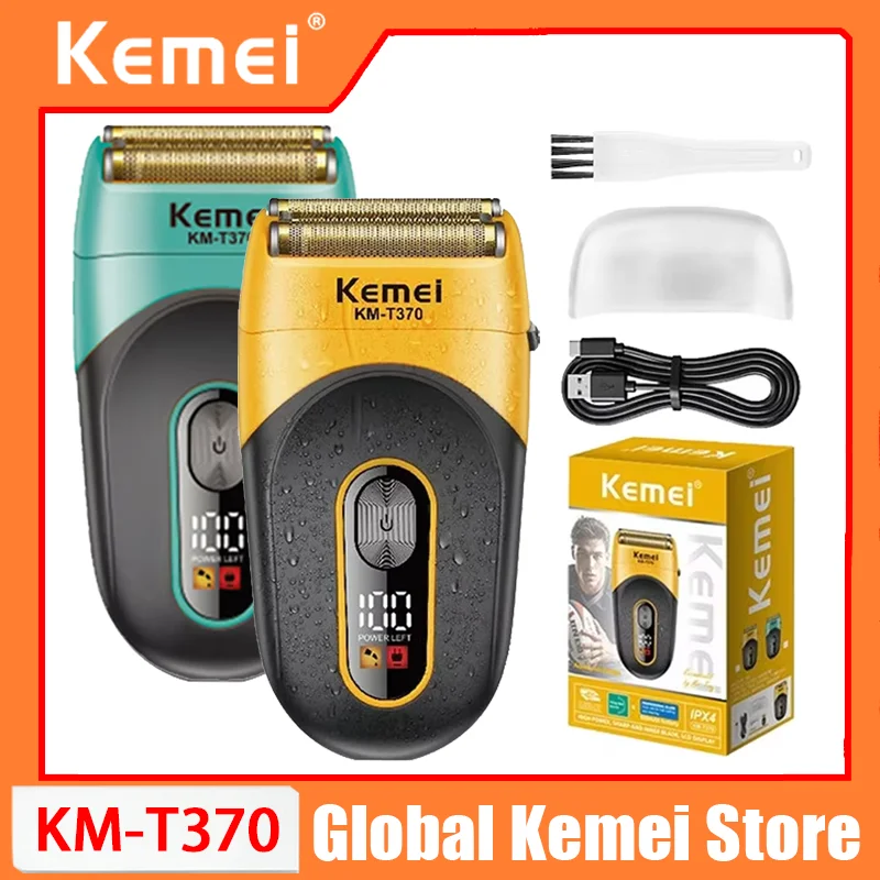 

Kemei Shaving Machine Men Beard Trimmer Professional Waterproof Electric Foil Shaver Barber 3 Blades USB Charging KM-T370