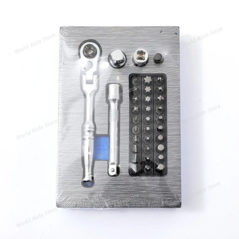 Small Ratchet Wrench, Mini Quick Combination, Multi-specification Screwdriver, Elbow Folding and Movable Set Dual-purpose Socket