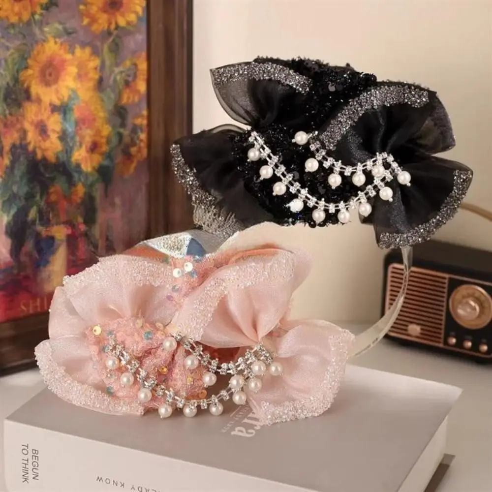 

Fashion Mesh Mesh Hair Clip Elegant Styling Tools Hair Claw Clip Headwear Pearl Shark clip Women Girl