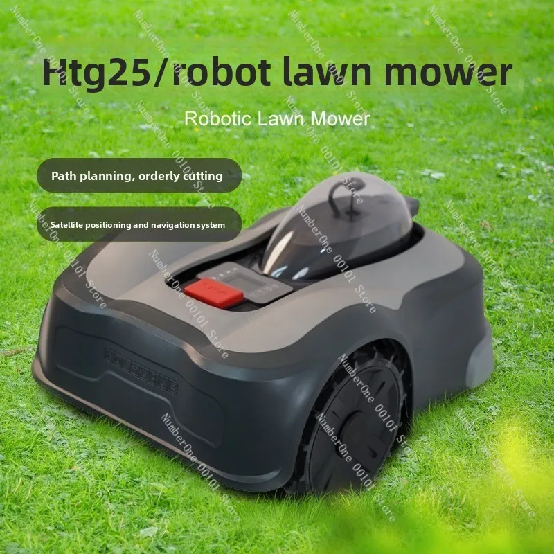 Small Automatic Robotic Lawn Mower with Satellite GPS Navigation for Borderless Unmanned Grass Trimming
