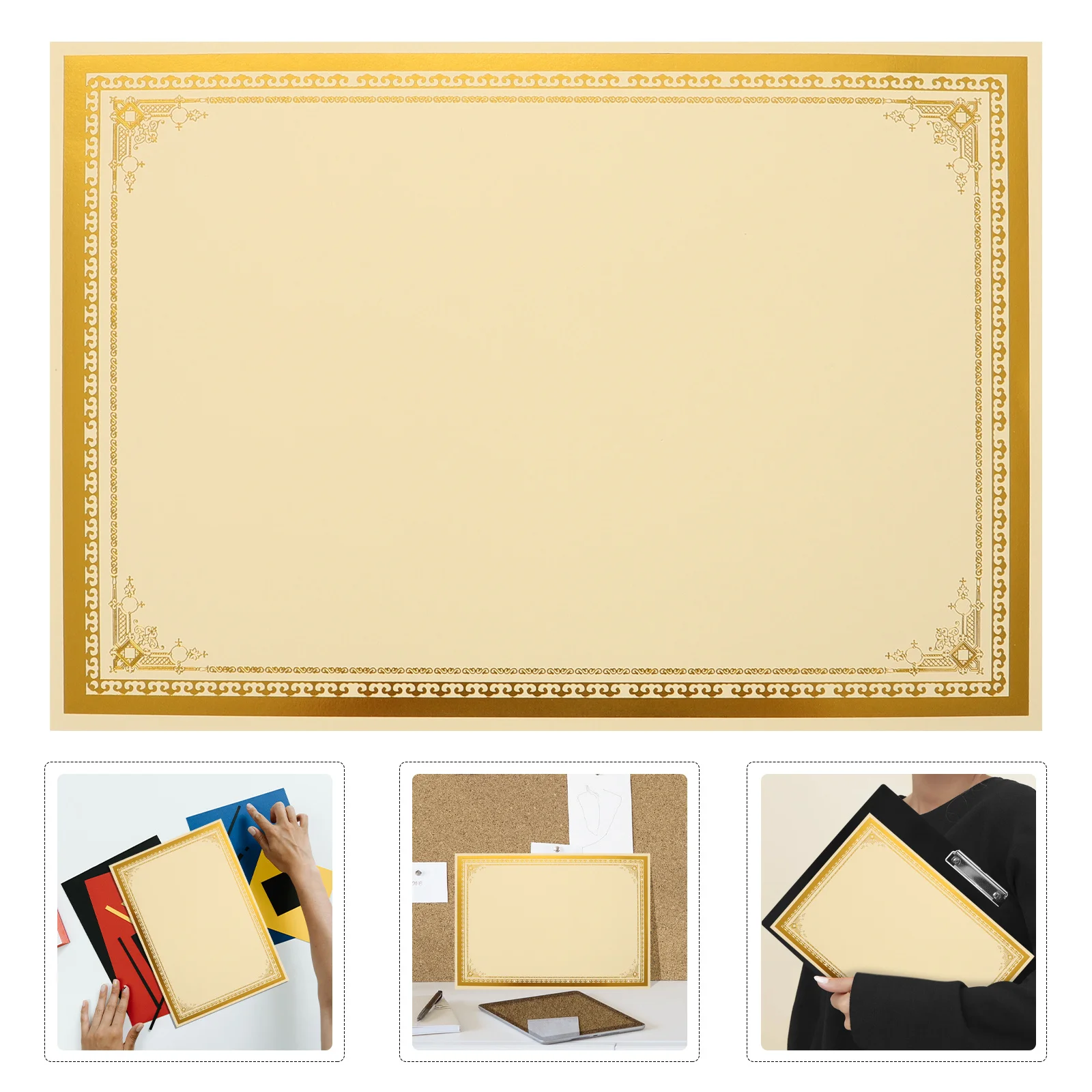 

30Pcs Gold Foil Certificate Paper 250G A4 Blank Diploma Insert for Academic Ceremony End of Year Awards Teachers Students