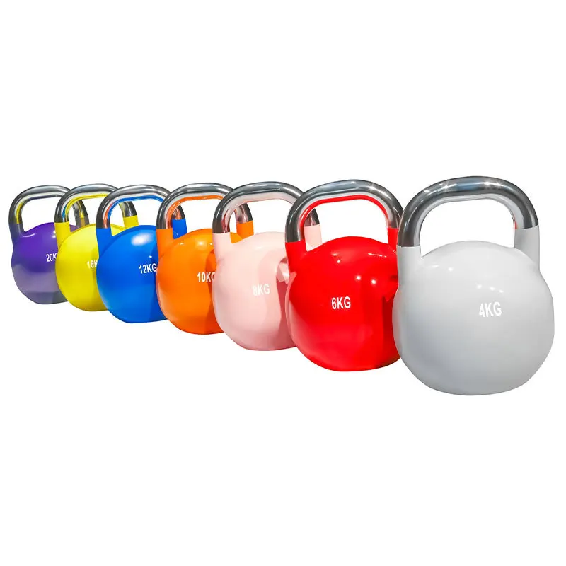 Kettlebells do przysiadów, czajnik do podnoszenia przysiadów, sprzęt do ćwiczeń siłowych w gospodarstwie domowym, cała stal, 4-20 KG