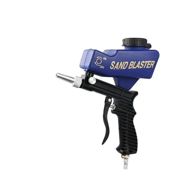 1pc Anti-rust Protection Air Spot Sand Blaster Black/Blue Gravity Feed Sandblasting Mini Handheld Pneumatic Spray Gun