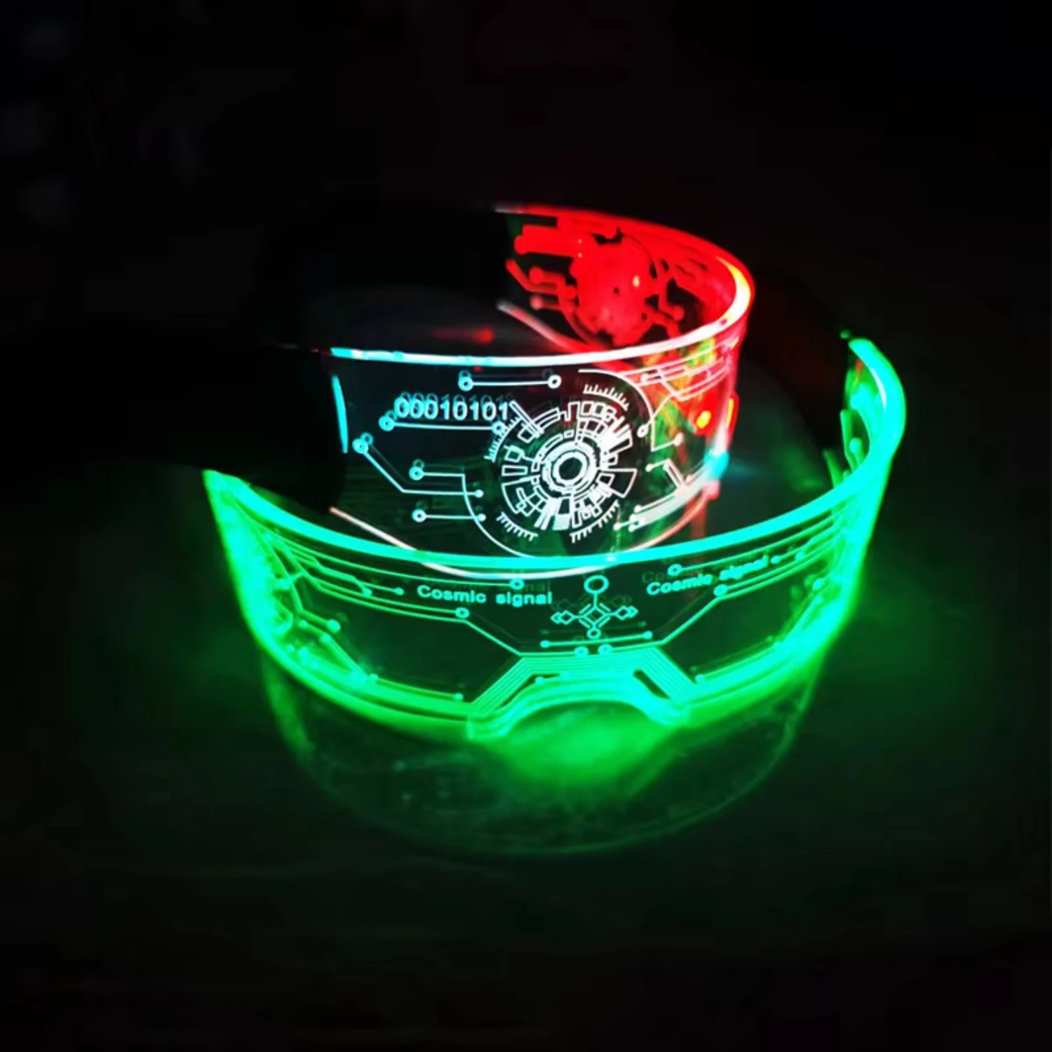 new arrival cool design led party glasses transparent frames changing colors party supplies comsmic glasses