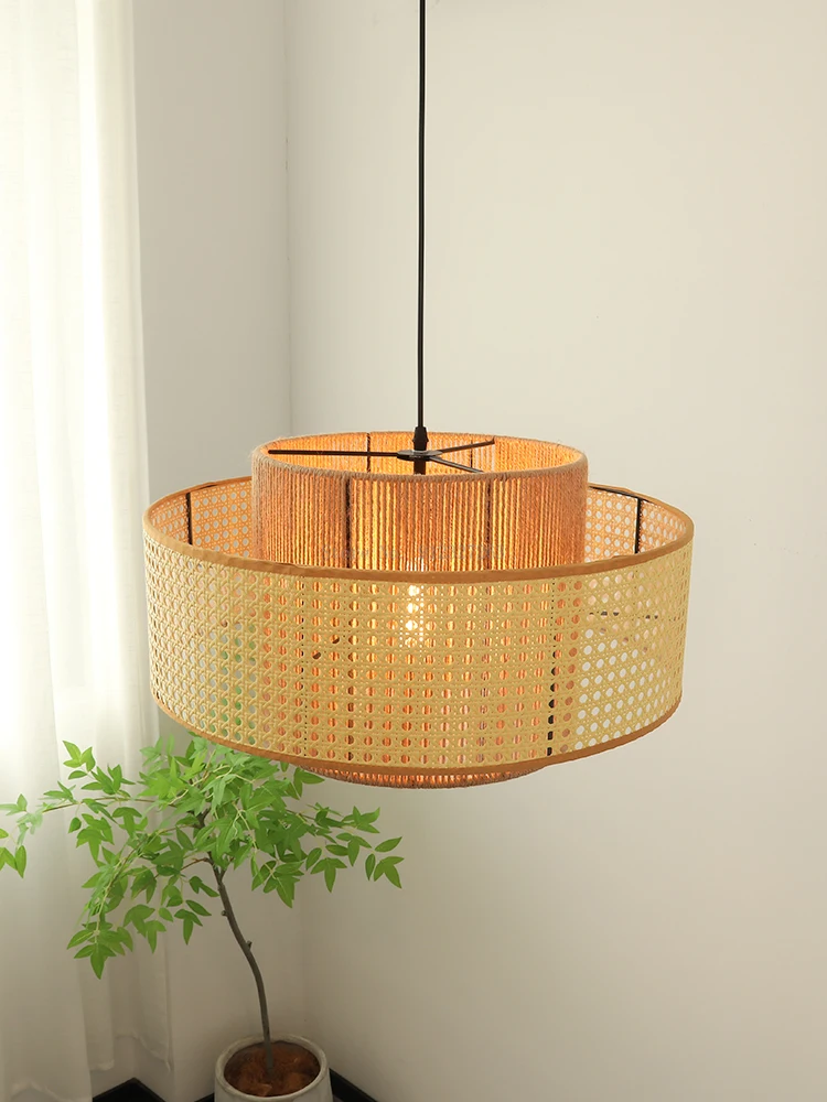 

Japanese-style Wabi-sabi Style Hemp Rope Pendant Lights Tea Room Homestay Retro Restaurant Bedroom Hanging Lights
