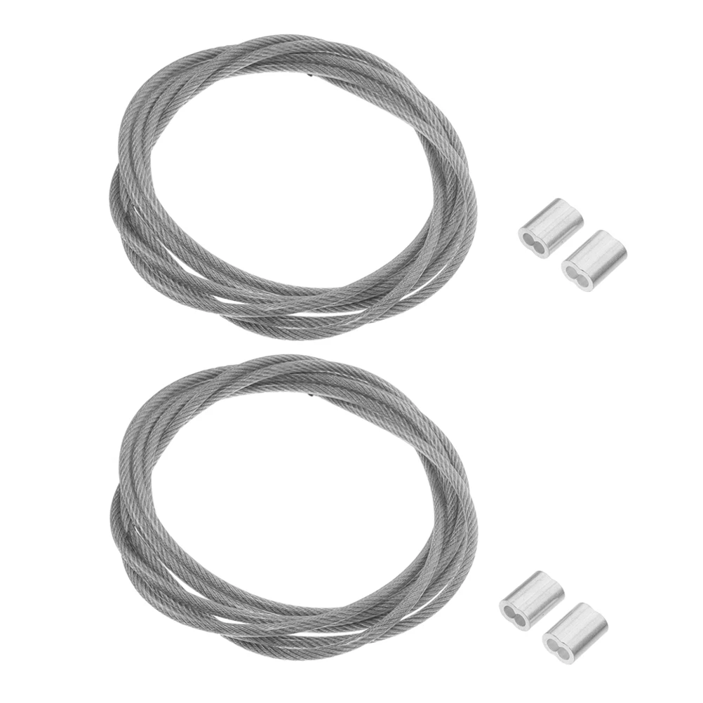 

2pcs Basketball Frame Thread Rope Durable Plastic Coated Steel Wire Silver Color Hoop Net Threading Replacement