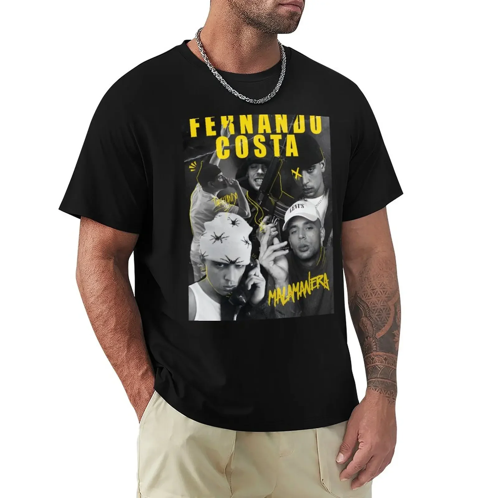 Fernando Costa Edit T-shirt pour hommes, vêtements esthétiques pour fans de sport, t-shirts blancs unis