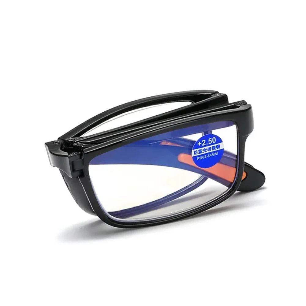 Klappbare Lesebrille mit Etui, Anti-Blaulicht-Brille, Presbyopie, Retro, Unisex, Taschenbrille, tragbare Brille, Herren und Damen – Detail 5