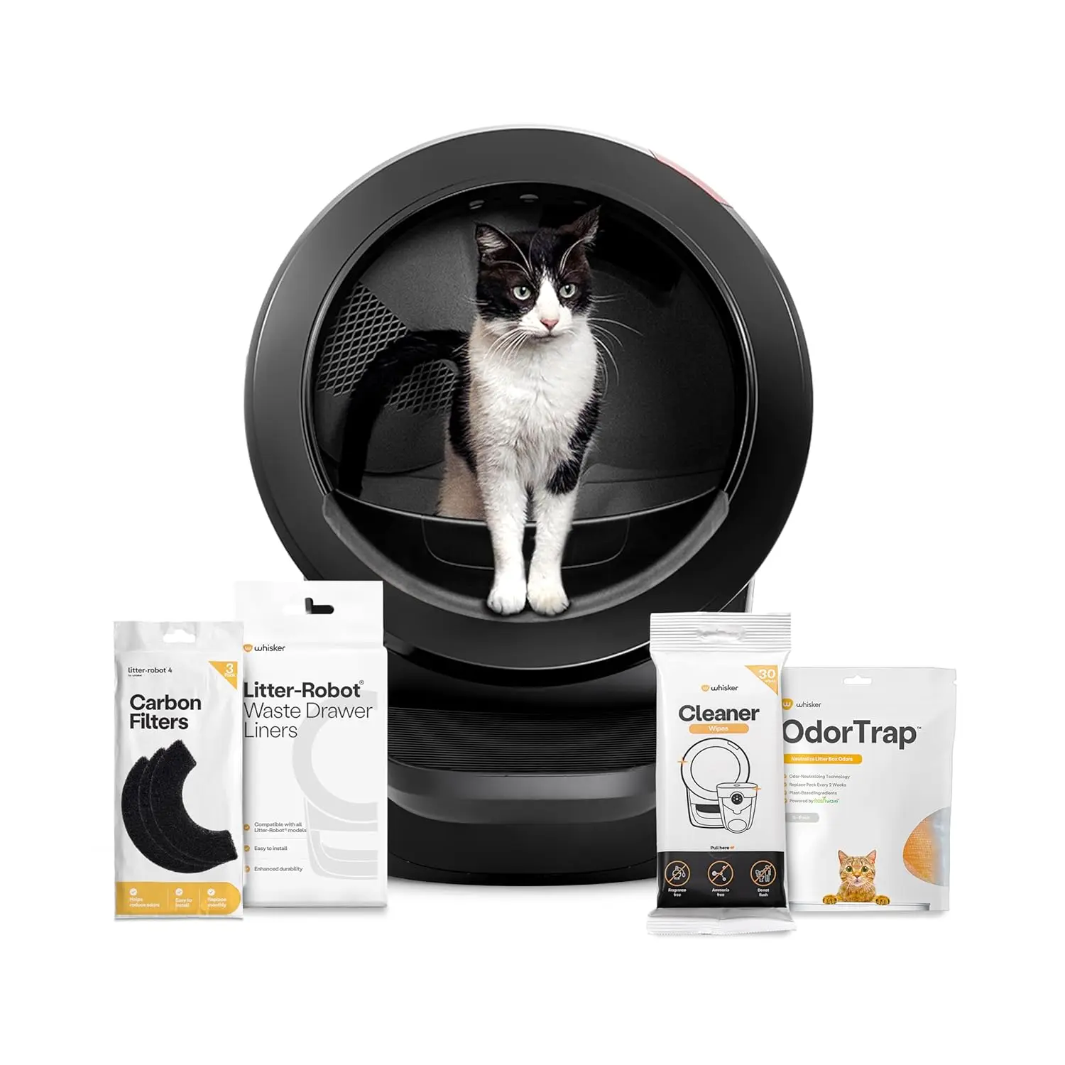 

Litter-Robot 4 Supply Bundle by , Black - Automatic, Self-Cleaning Cat Litter Box, Includes Litter-Robot 4, 3, Customized