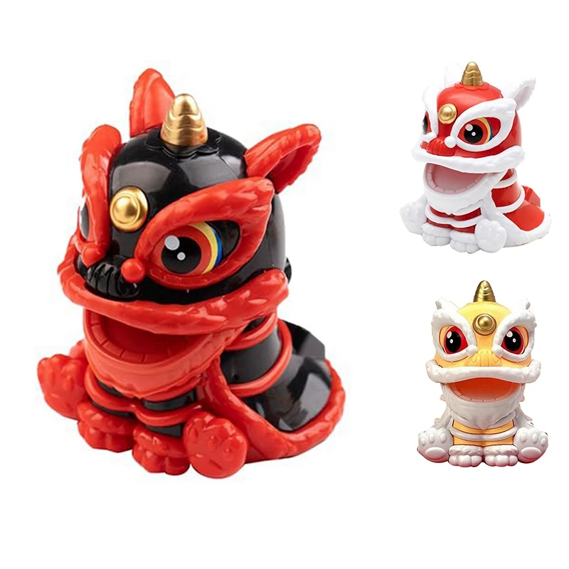 Solar-Powered Dancing Lion Ornament Chinese Style Lucky Lion Dance Model Solar Powered For Car Office Home Decoration