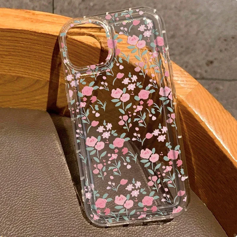 Pink Flower Strawberry Case for Samsung A15 Cases Galaxy A54 A34 S22 S25 S24 S26 Ultra A55 A53 5G A33 A14 S21 S23 Fe A52 Cover