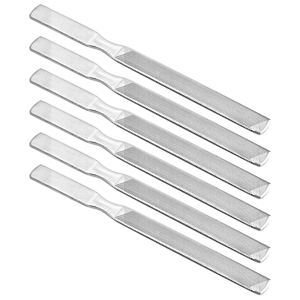 6개입 스테인리스 스틸 네일 버퍼 파일 매니큐어 페디큐어 도구 금속 네일 스무더 전문 각질 제거 및 표면 처리