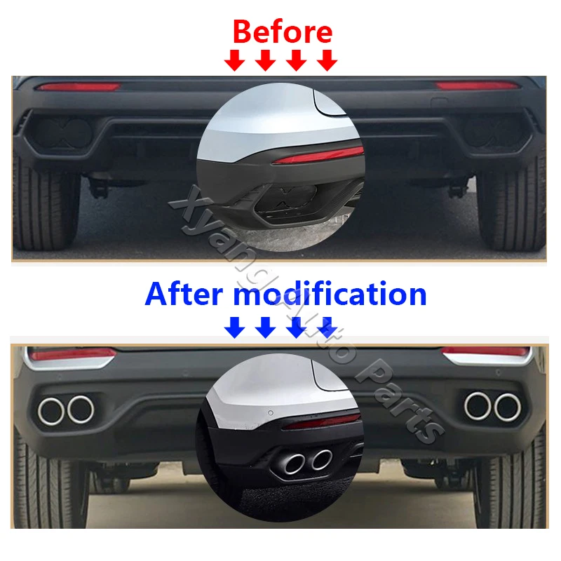 For Geely Coolray 2024-2025 Tail Throat Rear Bumper Exhaust Pipe
