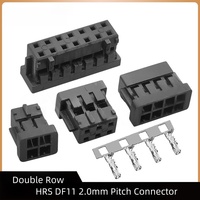 10pcs DF11 2.0mm Pitch Double Row Plastic Shell Connector Black 4p 6p 8p 10p 12p 16p Terminals Replacement of HRS DF11-4DS-2C