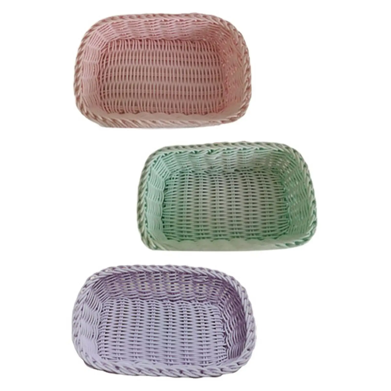 Woven Basket Craft Table Organizer Table Storage Bin for Closet Coffee Table