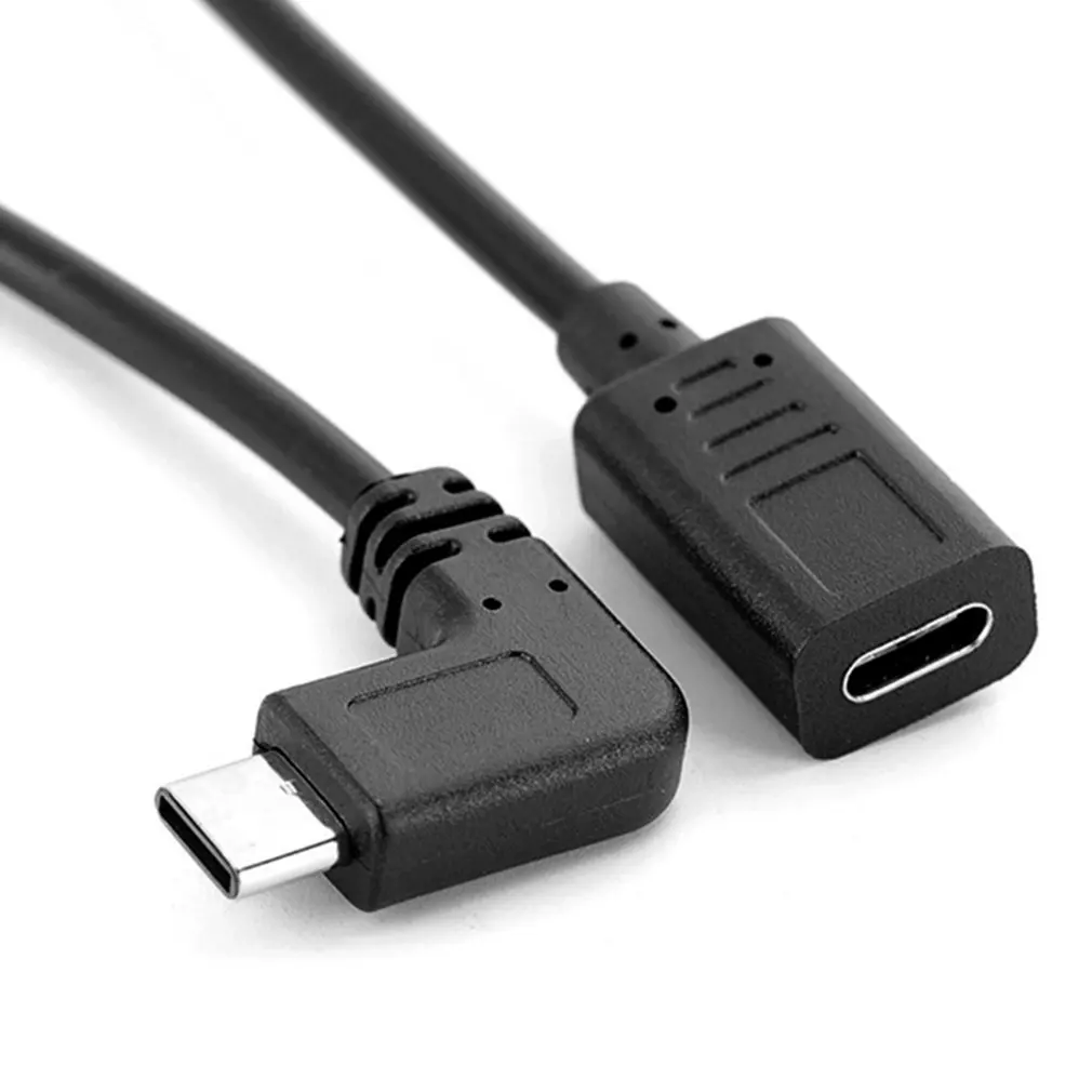 

TypeC USB 3.1 90° Male To USB-C Female Extension Data Cable 0.3 Meters Reversible Design Extender Cord For Desktop Laptop Tablet