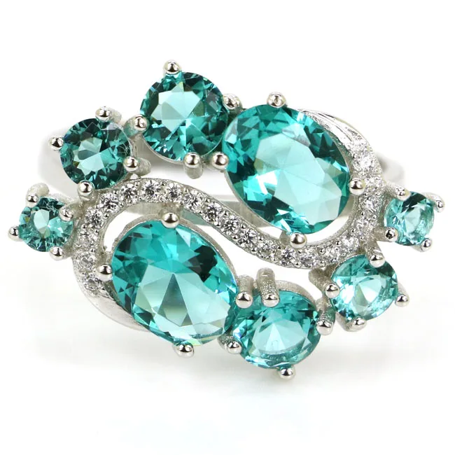 

Купите 5, получите 1 бесплатно, 24x16 мм, 4,4 г, аквамарин, турмалин, цитрин, фиолетовый танзанит, дымчатый топаз, CZ, кольца из твердого серебра 925 пробы