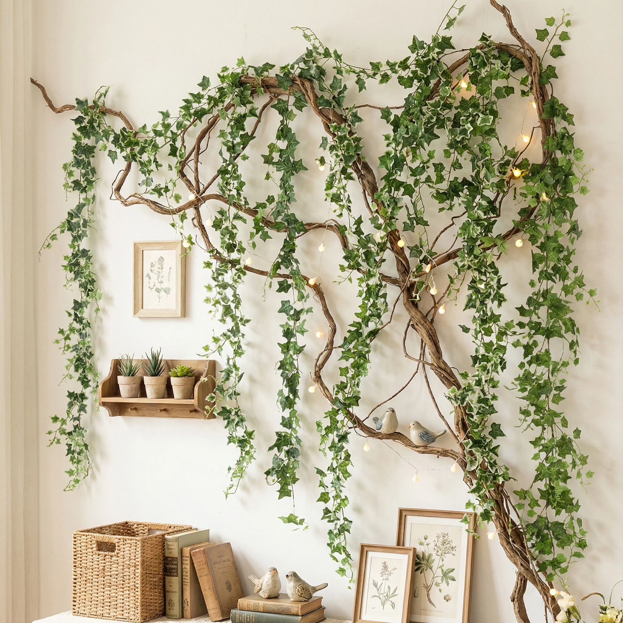 Vine de hiedra de Boston Artificial, 1,8 m, un solo hebra, Color otoño con hojas de uva, planta colgante para envoltura de tuberías, decoración de techo y pared