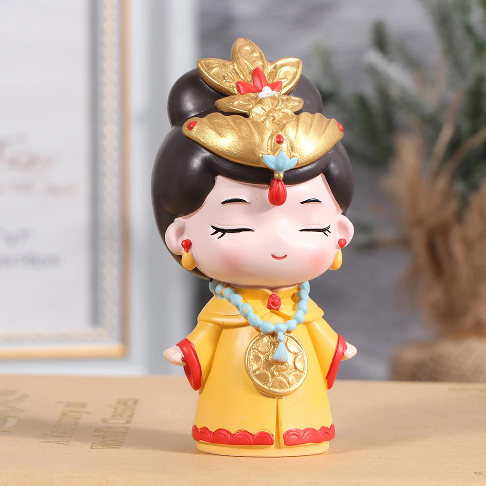 

2Pcs Palace Style Resin Ornaments Birthday Cake Decor Chinese Court Room Decoration Durability Small