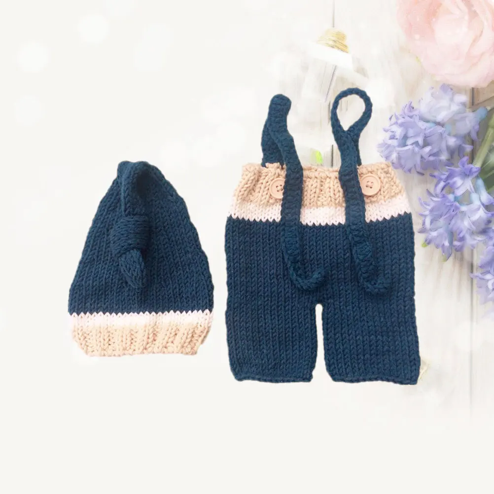 

Baby Knitted Clothes Newborn Photography Props Baby Costume Hat Infant Photo Accessory 0-3 Months Cartoon Design