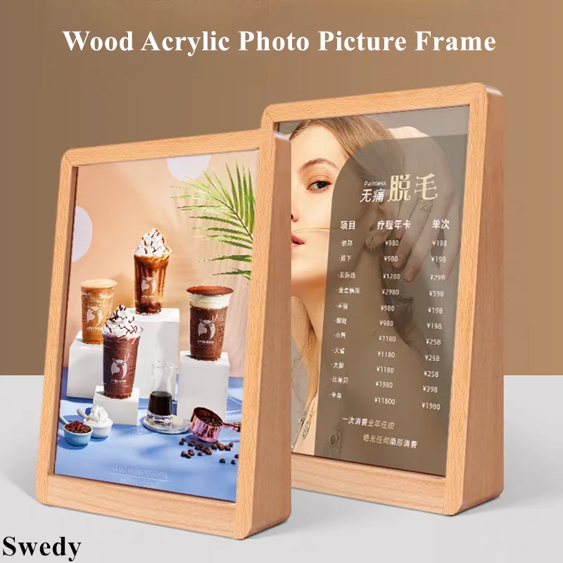 

A6 100X150 мм ресторанный меню, держатель для бумаги, свадебный плакат, фоторамка, ценник, деревянный акриловый держатель для вывески, подставка для дисплея