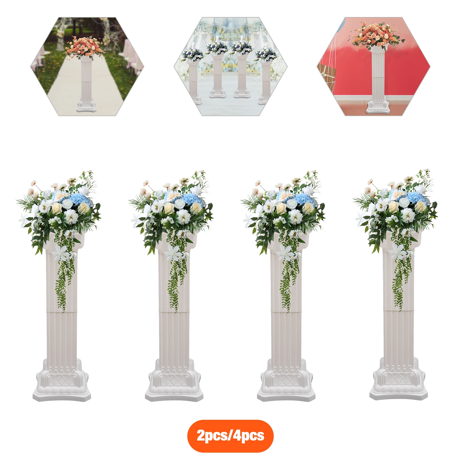 2PCS/4PCS Wedding Roman Column, Wedding Landscaping Roman Pillar, Party Flowerpot Holder