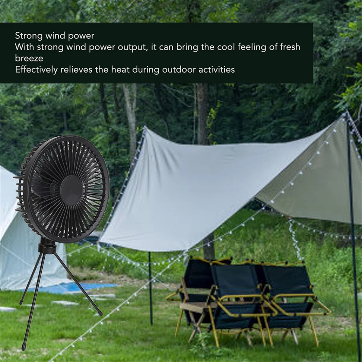 

Portable Camping Fan with USB Solar Panel , for Tent, Outdoor, USB Desk Fan for Travel, Fishing, Outage Emergencies