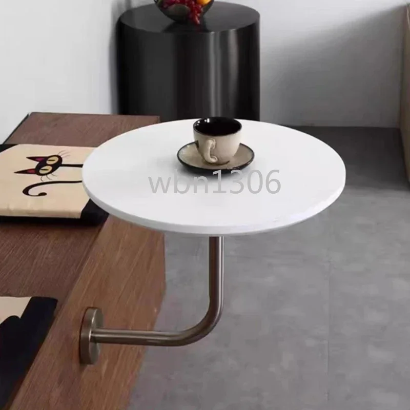 

Card seat wall hanging small round table cake baking milk tea cafe card seat table installed by the wall