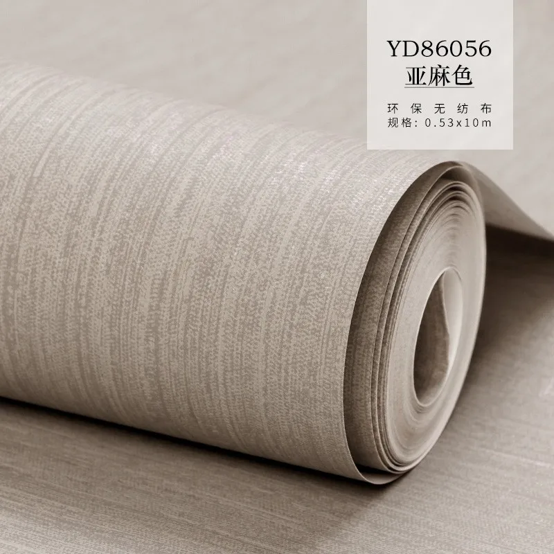 

Modern Linen Grasscloth Wallpaper Grey Brown Non Woven Fiber Flax Textured Solid Color Wall Papers for Living Room Bedroom Wall