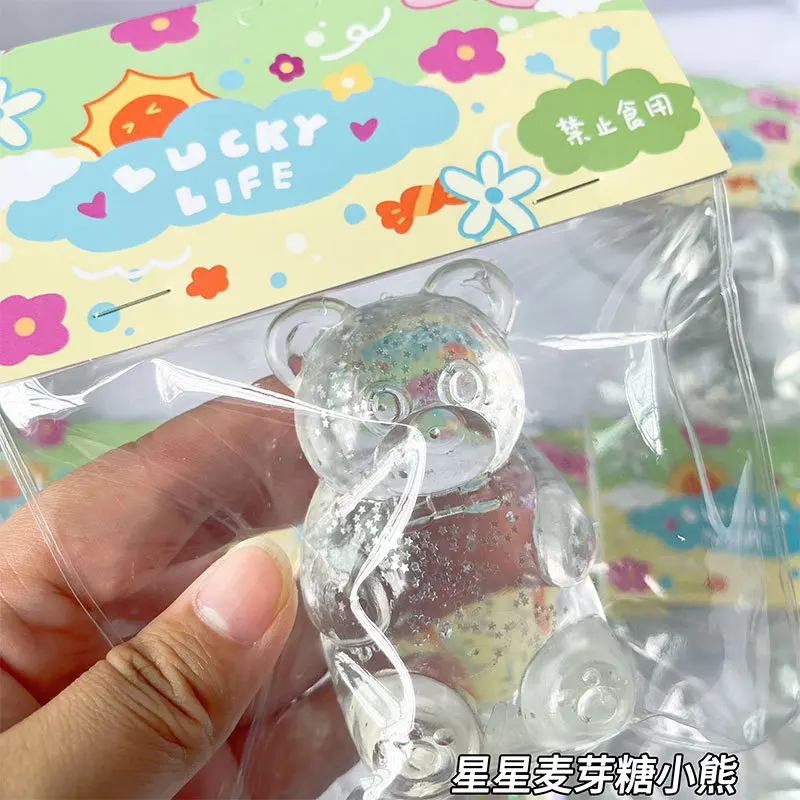Mochi Taba мягкий милый липкий прозрачный медведь золотой порошок красочные конфеты медведь непоседающие детские игрушки украшения праздничные подарки