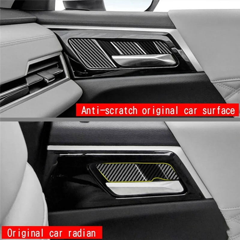 For Mitsubishi Outlander 2022 2023 Accessories Car Carbon Fiber Inner Door Handle Bowl Decoration Trim Cover Sticker