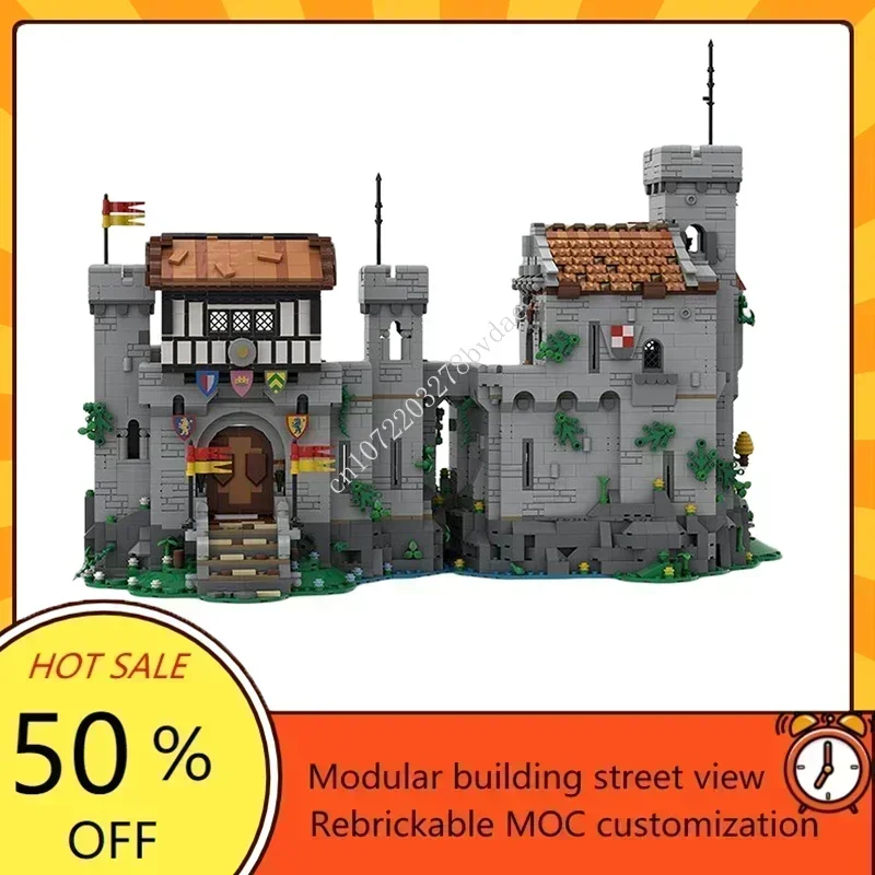 3722PCS Lion Castle Outpost MOC Creative Medieval Architecture Castle Model Custom Puzzle Architecture Assembly Model Toy Gift