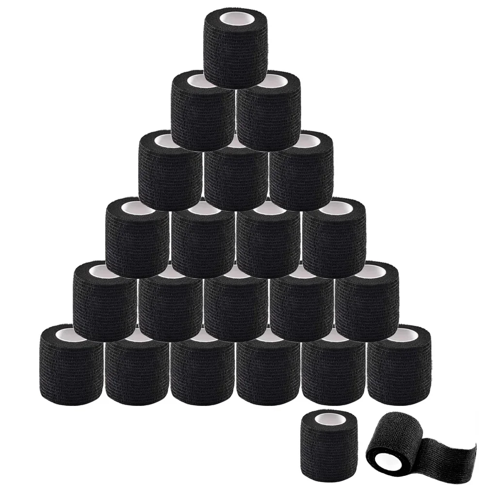 24pcs Tattoo Grip Bandage Cover Wraps Nonwoven Waterproof Self Adhesive Finger Protection Tape for Permanent Makeup Accessories