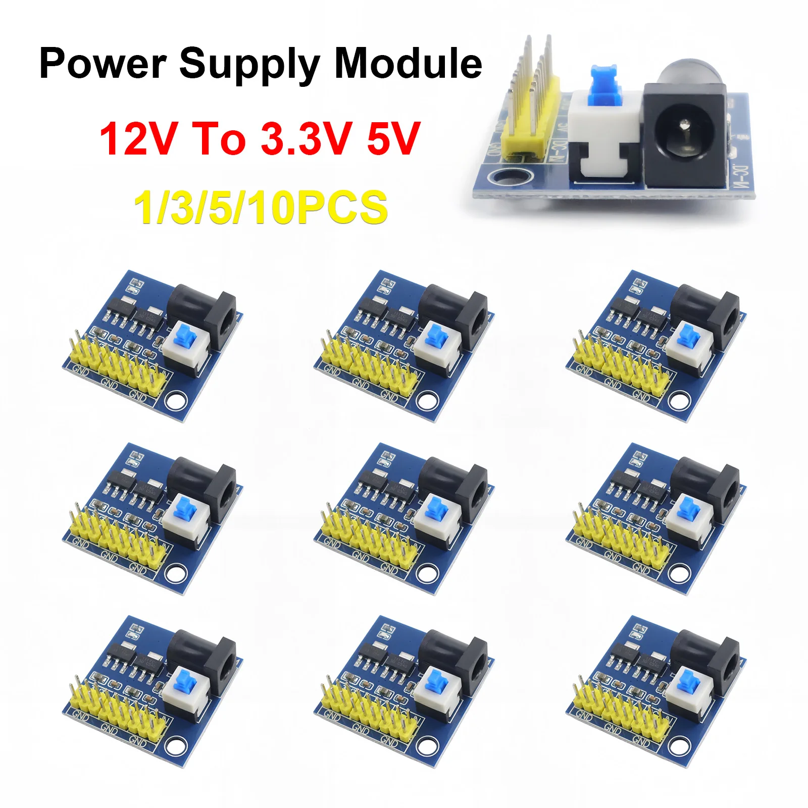 Module d'alimentation abaisseur de tension multi-sorties 12V vers 3.3V 5V 12V pour Arduino
