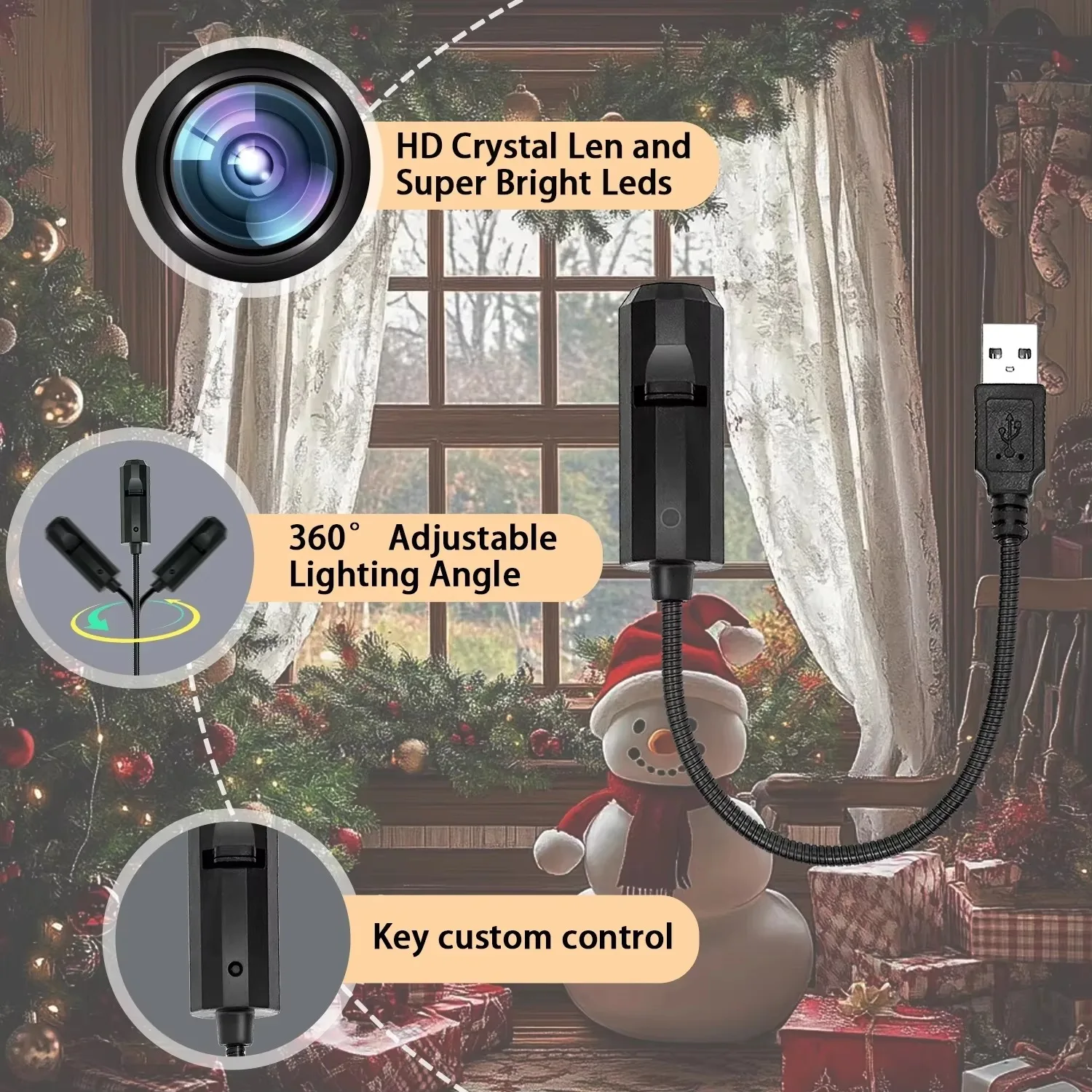 Indoor Ceiling Decor Projection Lamp, USB Plug Christmas Planet Halloween Replaceable Themes for Holiday Lighting Decoration
