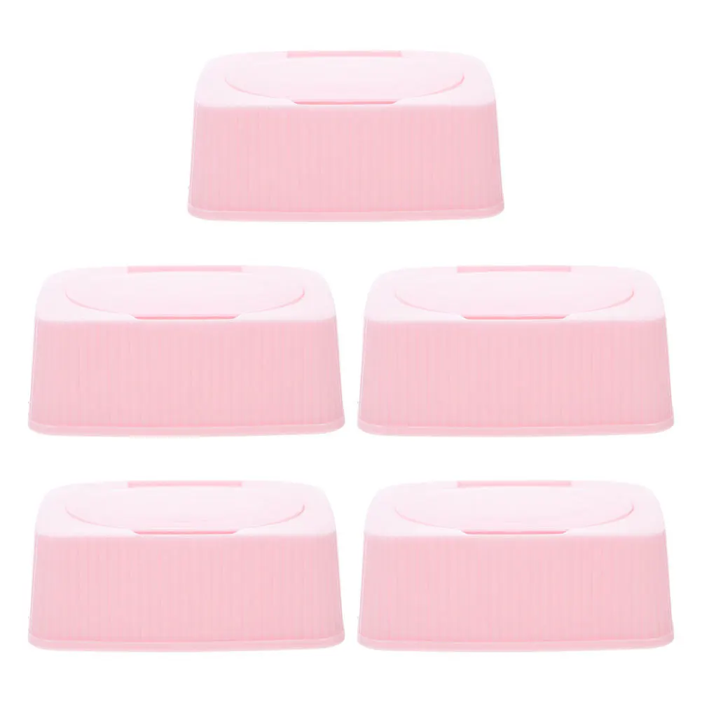 5 قطعة الأطفال مناديل مبللة صندوق تخزين الغبار مناديل الوجه الحاويات المحمولة حامل السفر لحقيبة الحفاضات إعادة الملء الرطب