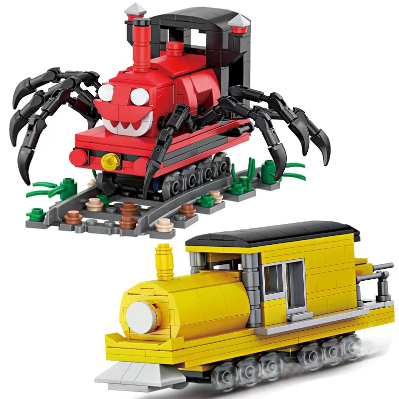 

Moc Choo-Choo Charles Horrors, игра, строительные блоки, поезд-паук, мультяшный монстр, паровые поезда, кирпичи, игрушки для детей