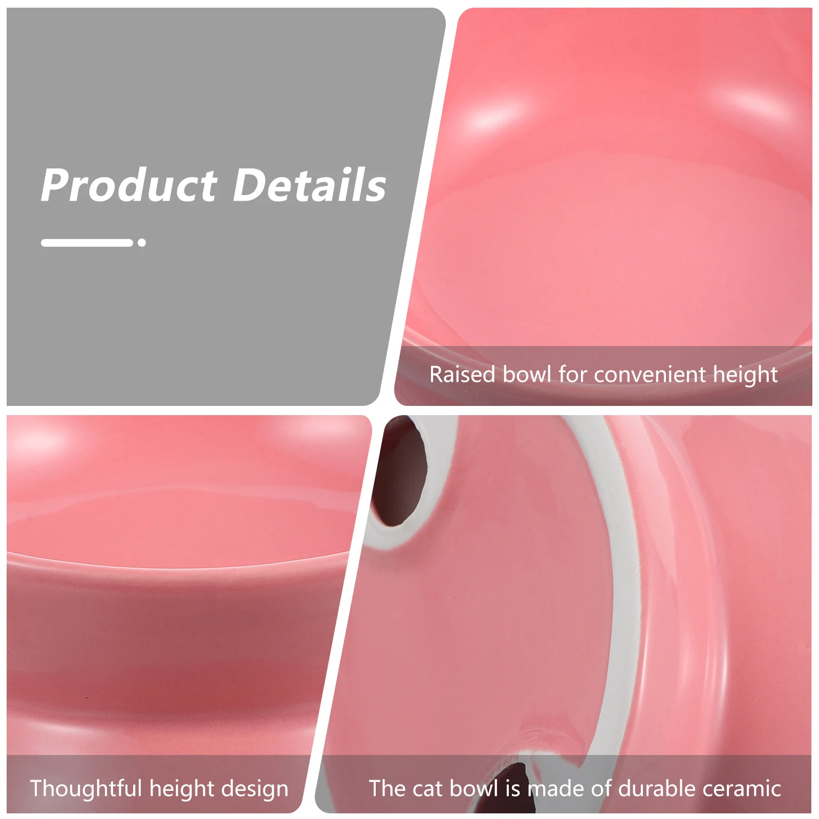 

Ceramic Raised Cat Bowl Elevated Feeding Slanted Design Protects Neck Easy Clean Dishwasher Safe Pet Feeding Bowl Random Color