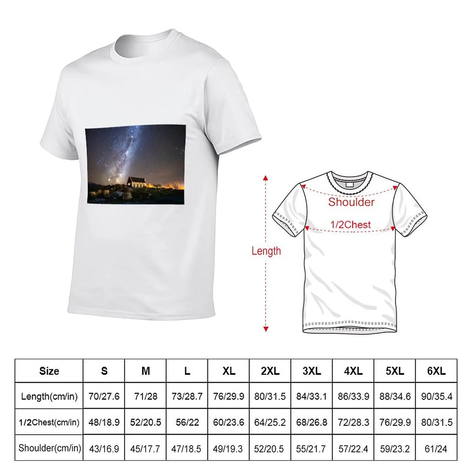Tekapo Milky Way T-Shirt anime figures custom shirt t shirt men 100℅ cotton