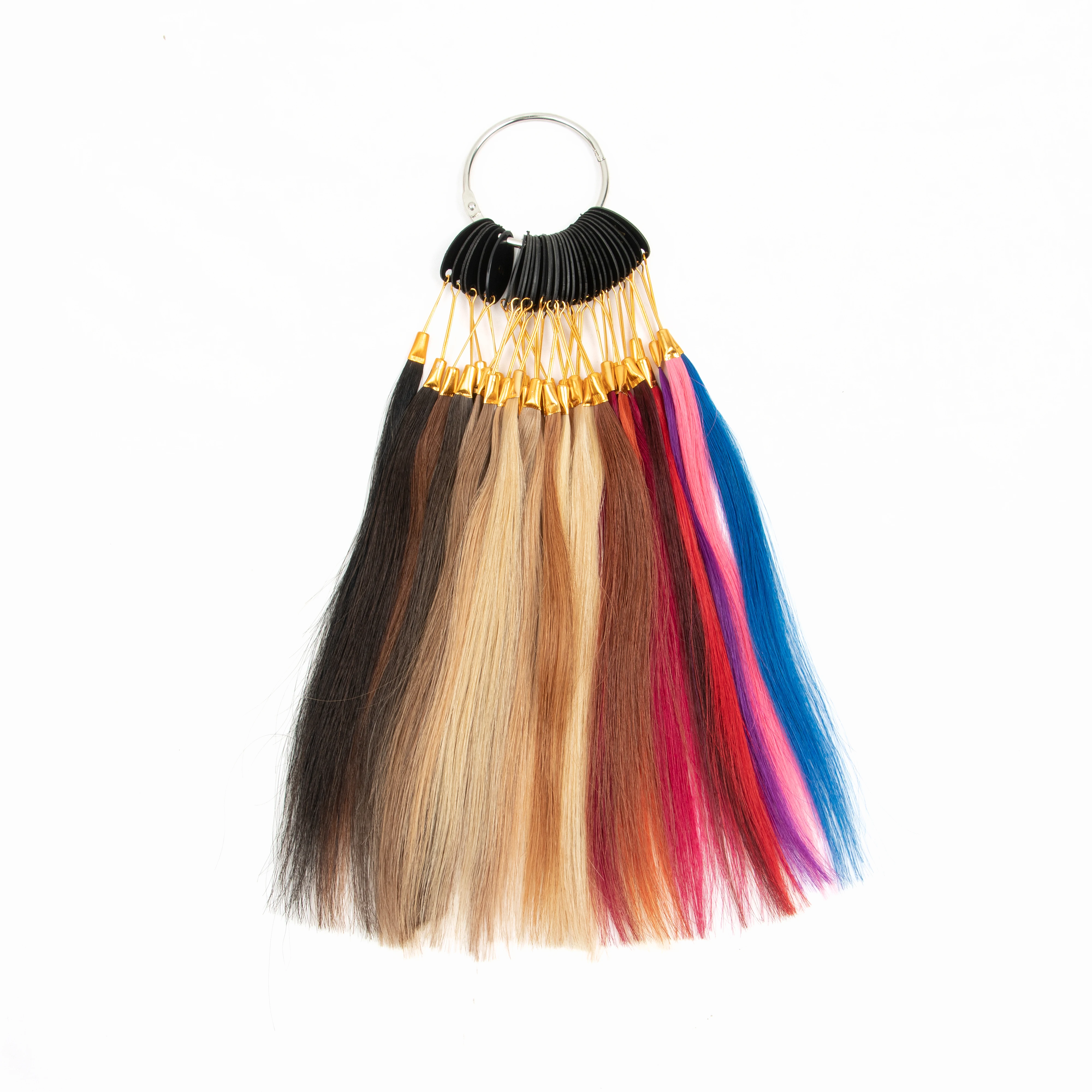 1pc 32 colori disponibili 100% reale tabella dei colori dell\'anello di colore dei capelli umani di Remy per le estensioni dei capelli