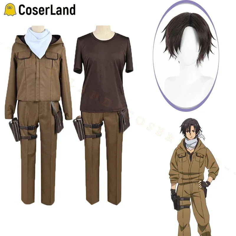 

86 Animal Eighty Six Cosplay Shinei Nouzen Shin Combat Uniform costume Shorts Black Wig Scarf Bag Halloween Party Role Play Unis